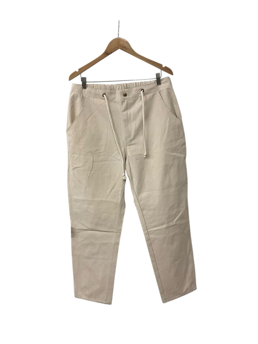 FINERY LA Pants Joggers Men's Beige Cream Drawstring Heavy Cotton Made USA 36